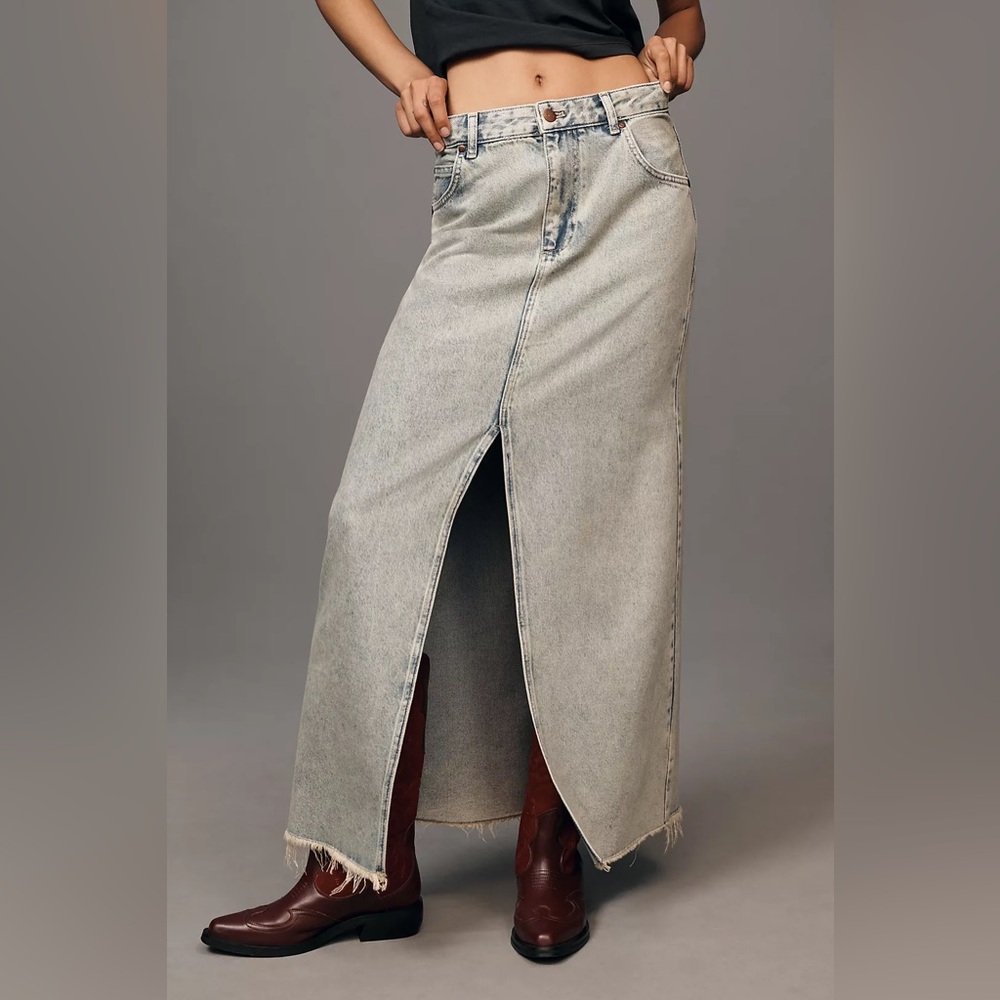 The Madi Front-Slit Denim Skirt by Pilcro